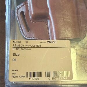Remedy Tan Leather Holster for Glock 43